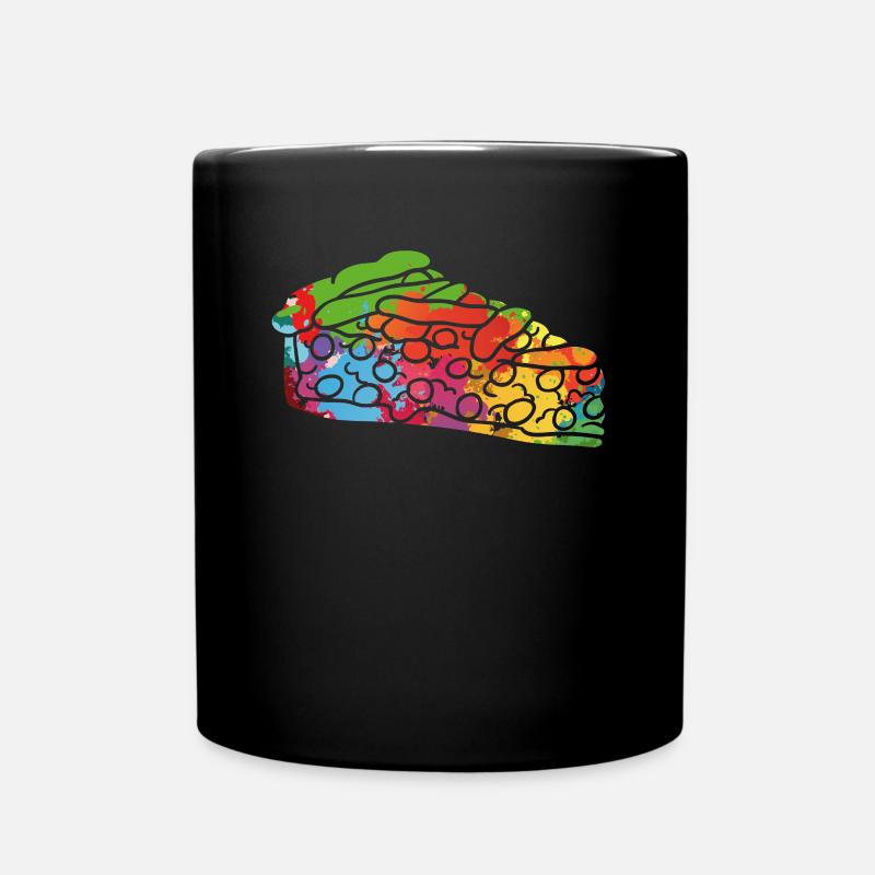 Bunter Kuchen - Tasse einfarbig - Schwarz