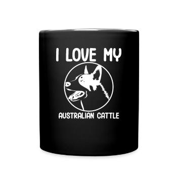 J’adore mon bétail australien - Mug uni - noir - Devant