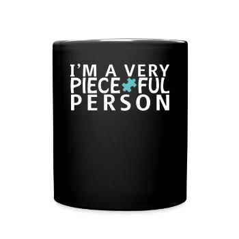 Ich bin ein sehr Stück lustiges Puzzle Wortspiel - Tasse einfarbig - Schwarz - Vorne