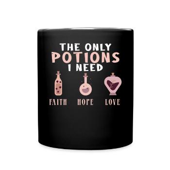 Glaube Hoffnung Liebe Tugend Elixier Witch Trank W - Tasse einfarbig - Schwarz - Vorne
