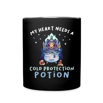 Kaltschutz Trankpastell Goth Hexerei Hexe - Tasse einfarbig - Schwarz - Vorne