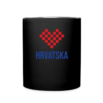 Hrvatska Kroatien Flagge - Tasse einfarbig - Schwarz - Vorne