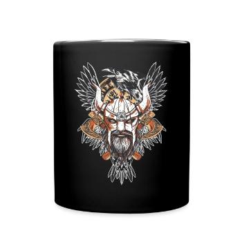 Odin Gott Valkyrie Raven Norse Mythologie - Tasse einfarbig - Schwarz - Vorne