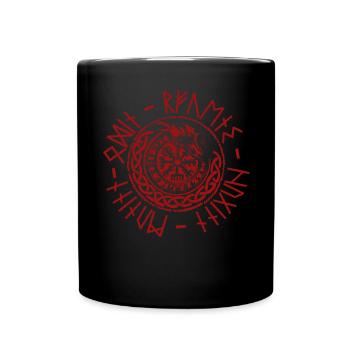 Odin Ravens Huginn und Muninn Viking Mythos - Tasse einfarbig - Schwarz - Vorne