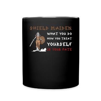 Shield Maiden Selfcare Warrior Vikings Norse Mytho - Tasse einfarbig - Schwarz - Vorne
