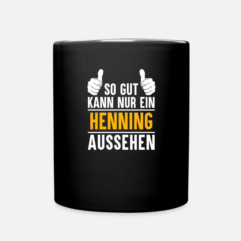 Henning Vorname Name Geschenk - Tasse einfarbig - Schwarz