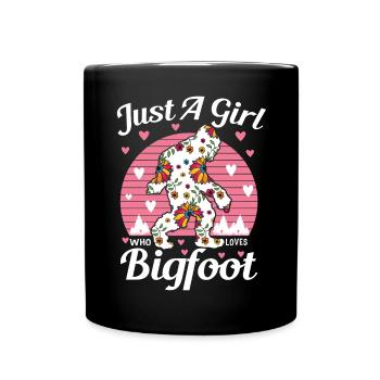 Just A Girl Who Loves Bigfoot Sasquatch - Full Colour Mug - black - Front