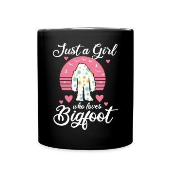 Just A Girl Who Loves Bigfoot Sasquatch - Full Colour Mug - black - Front