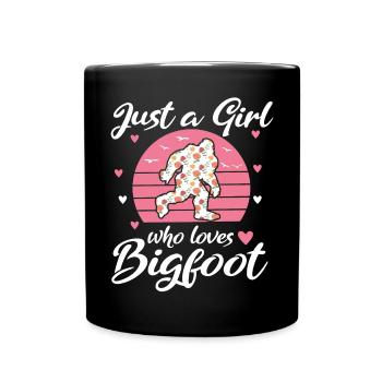 Just A Girl Who Loves Bigfoot Sasquatch - Full Colour Mug - black - Front