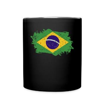 Brazil Flag Grunge Brazil Flag - Full Colour Mug - black - Front