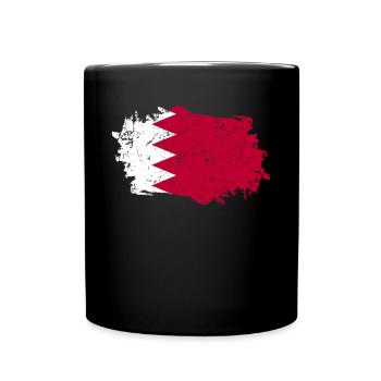 Bahrain Flagge Grunge Bahrain Fahne - Tasse einfarbig - Schwarz - Vorne