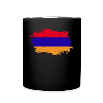 Armenien Flagge Grunge Armenien Fahne - Tasse einfarbig - Schwarz - Vorne