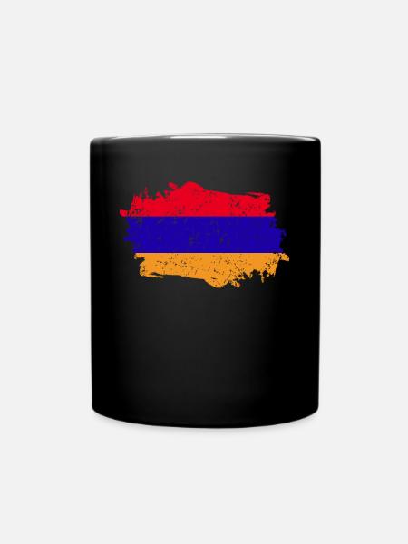 Armenien Flagge Grunge Armenien Fahne - Tasse einfarbig - Schwarz