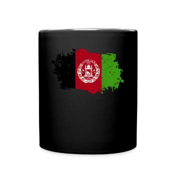 Afghanistan Flagge Grunge Afghanistan Fahne - Tasse einfarbig - Schwarz - Vorne