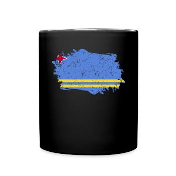 Aruba Flag Grunge Aruba Flag - Full Colour Mug - black - Front