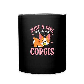 Corgi - Tasse einfarbig - Schwarz - Vorne