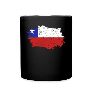 Chile Flagge Grunge Chile Fahne - Tasse einfarbig - Schwarz - Vorne