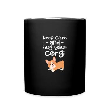 Corgi - Tasse einfarbig - Schwarz - Vorne