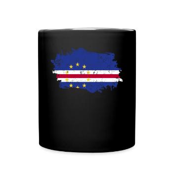 Kap Verde Flagge Grunge Kap Verde Fahne - Tasse einfarbig - Schwarz - Vorne