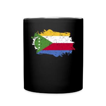 Comoros Flag Grunge Comoros Flag - Full Colour Mug - black - Front