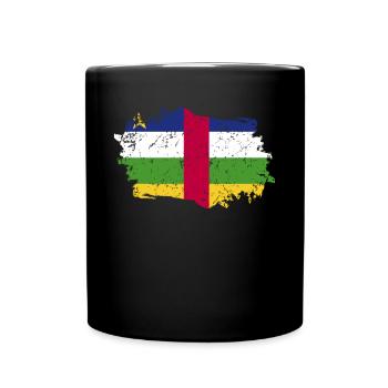 Central African Republic Flag - Full Colour Mug - black - Front