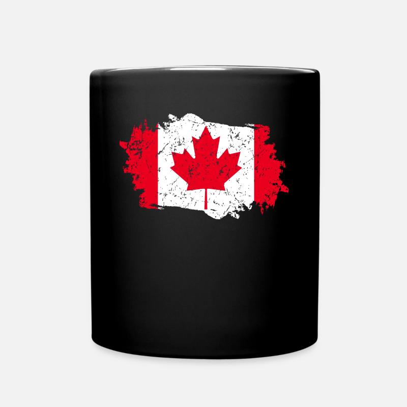 Drapeau du Canada Grunge Drapeau du Canada - Mug uni - noir