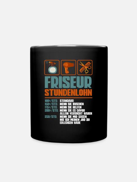 Friseurin - Tasse einfarbig - Schwarz