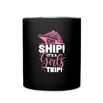 Kreuzfahrt - Tasse einfarbig - Schwarz - Vorne
