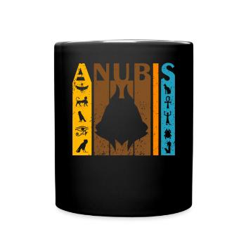 Ägyptischer Gott Anubis Hieroglyhps Ägypten Mythol - Tasse einfarbig - Schwarz - Vorne