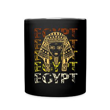 Ägyptischer Pharao König Tut Tutanchamun Ägypten M - Tasse einfarbig - Schwarz - Vorne