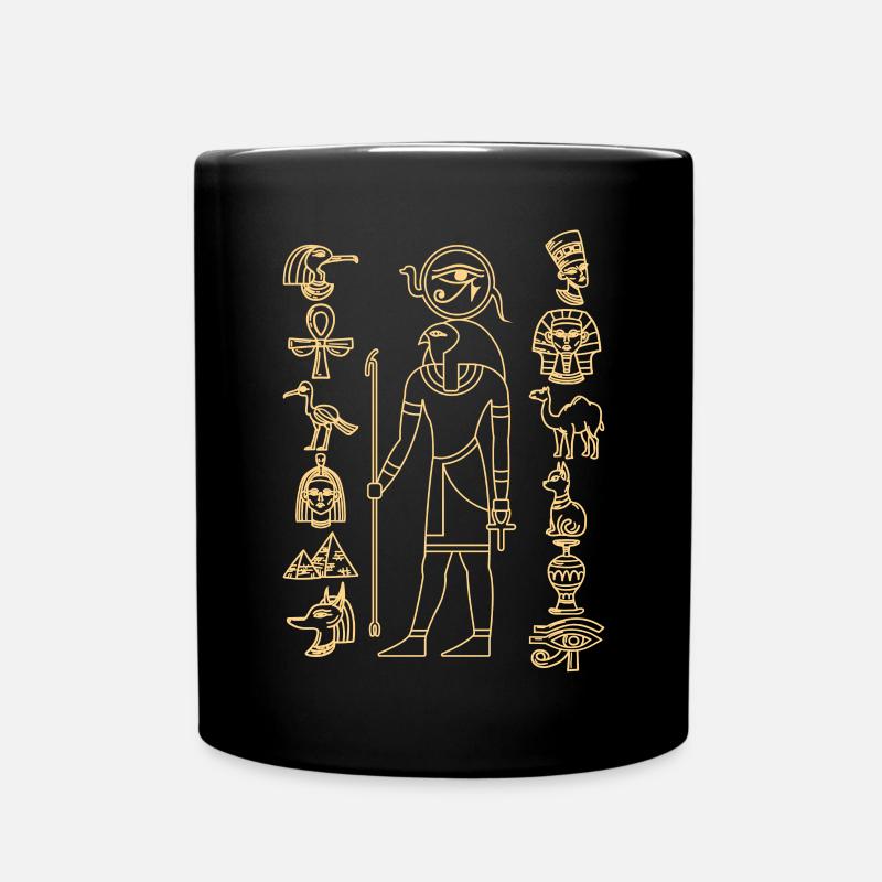 Ägyptischer Gott Horus Hieroglyphen Ägypten Mythol - Tasse einfarbig - Schwarz