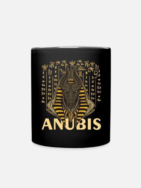 Anubis ägyptische Gott Hieroglyphen Ägypten Mythol - Tasse einfarbig - Schwarz