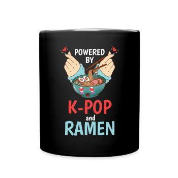 Angetrieben von K-Pop und Ramen Korean Food Anime - Tasse einfarbig - Schwarz - Vorne
