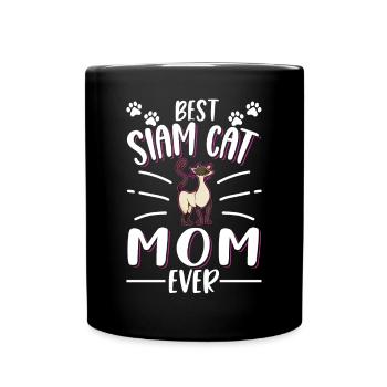 Siamkatze Mama Siam Cat Mom Siamesische Katze - Tasse einfarbig - Schwarz - Vorne