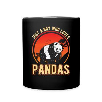 Just a Boy who loves Pandas - Tasse einfarbig - Schwarz - Vorne