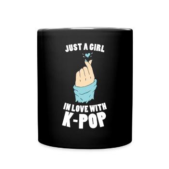 Nur ein Mädchen, das in Kpop Fangirl Korean Merch - Tasse einfarbig - Schwarz - Vorne