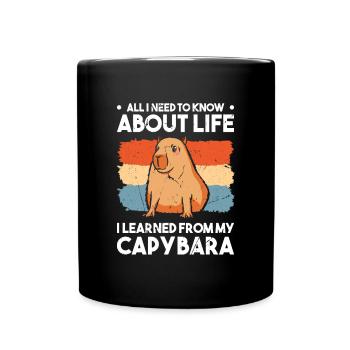 Capybara Wasserschwein Capibara - Full Colour Mug - black - Front