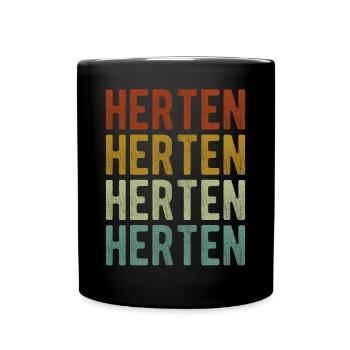 Herten Stadt Retro Vintage - Tasse einfarbig - Schwarz - Vorne