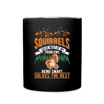 Cadeau Écureuil Gris Écureuil - Mug uni - noir - Devant
