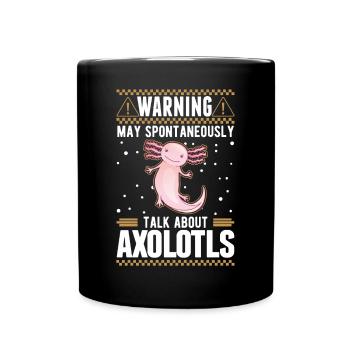 Axolotl Geschenk Schwanzlurch - Tasse einfarbig - Schwarz - Vorne