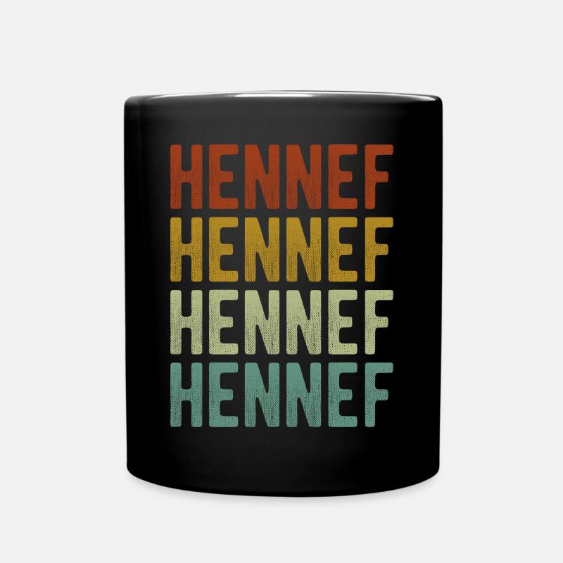 Hennef Stadt Retro Vintage - Tasse einfarbig - Schwarz