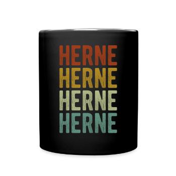 Herne Stadt Retro Vintage - Tasse einfarbig - Schwarz - Vorne