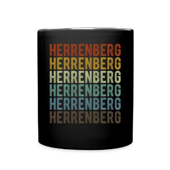 Herrenberg Stadt Retro Vintage - Tasse einfarbig - Schwarz - Vorne