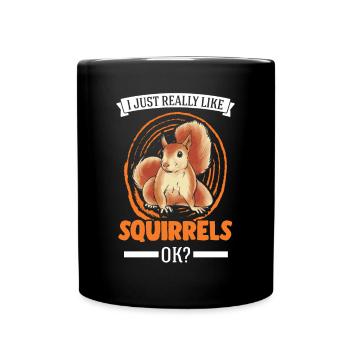 J’aime vraiment Squirrels Squirrel - Mug uni - noir - Devant