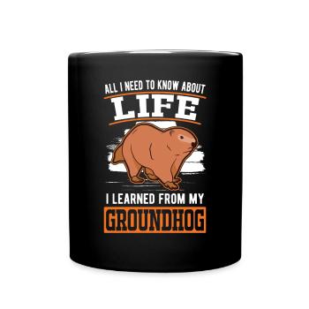 Murmeltier Groundhog Day Marmot Woodchuck - Tasse einfarbig - Schwarz - Vorne