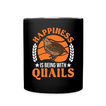 Le bonheur, c’est d’être avec Cailles Caille - Mug uni - noir - Devant