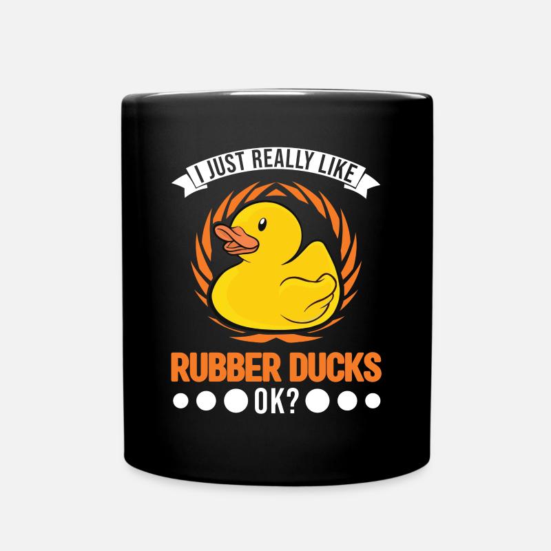 I just really like Rubber Ducks Gummiente - Tasse einfarbig - Schwarz