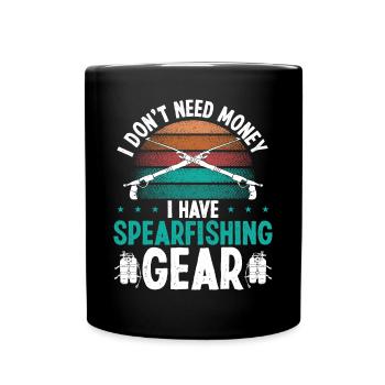 Spearfisher Gear Vintage Freediving Apnoe Diver - Tasse einfarbig - Schwarz - Vorne