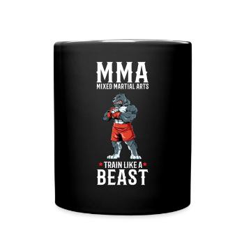 Pitbull MMA Mixed Martial Arts Kämpfer - Tasse einfarbig - Schwarz - Vorne