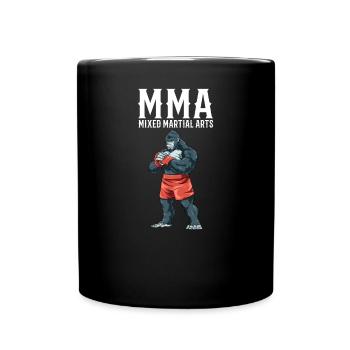 Gorilla MMA Kämpfer - Käfig Kämpfer - Tasse einfarbig - Schwarz - Vorne